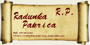 Radunka Paprica vizit kartica